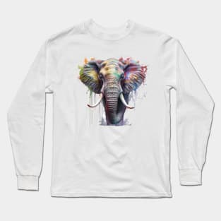 Elephant Splash Art: Majestic Fantasy Visualization #4 Long Sleeve T-Shirt